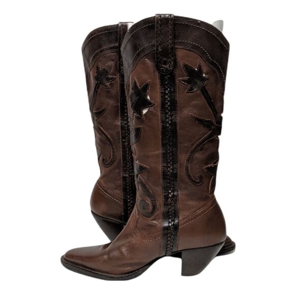 WHITE MOUNTAIN Floral Cutout Leather Western Boots 7 - Picture 8 of 10